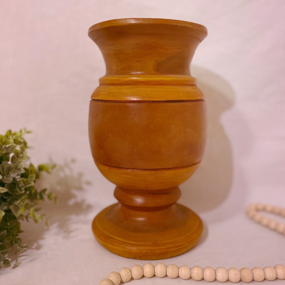 Hand turned wood vase